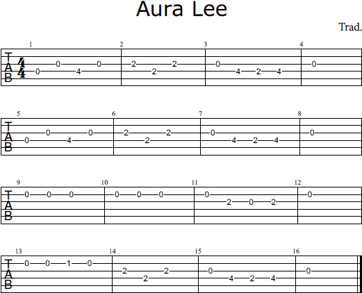 Aura Lee tabs