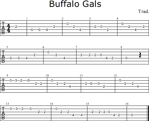 Buffalo Gals tabs
