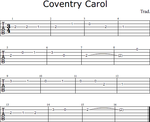 Coventry Carol tabs