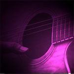 Guitar body and sound hole violet color