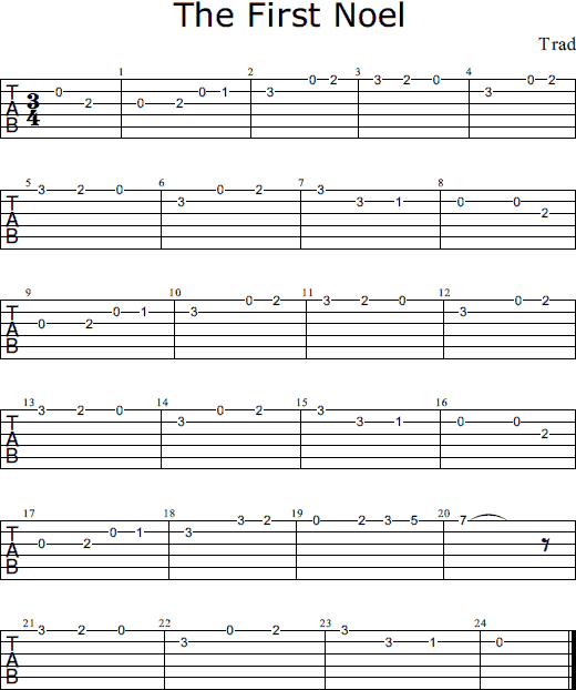 The First Noel tabs
